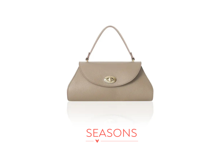 Leather Curve Shoulder Bag - Pale Sand