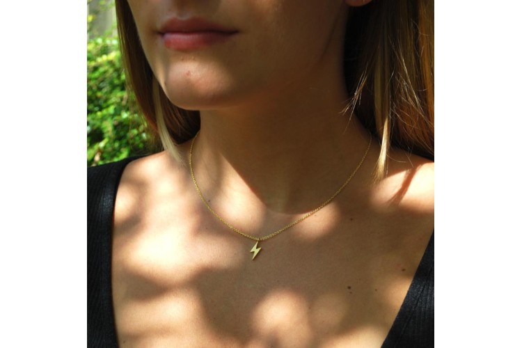 Lightning Strike Necklace - Gold