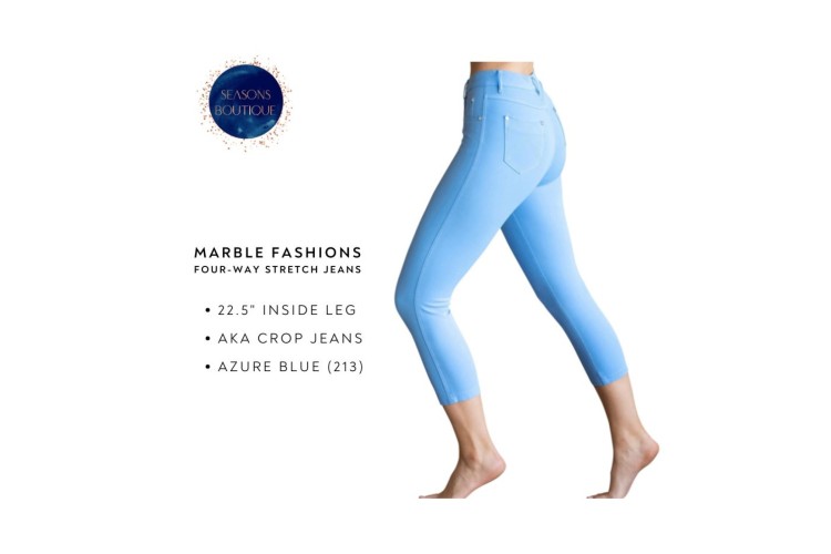 Marble Crop Jeans 2412 | Azure Blue 213