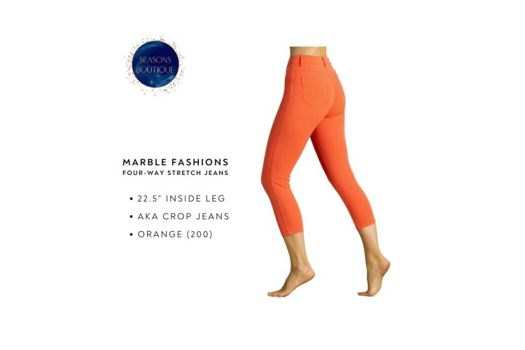 Marble Crop Jeans 2412 | Orange 200