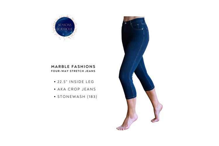 Marble Crop Jeans 2410 | Stonewash 183