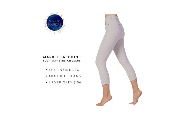 Marble Crop Jeans 2412 |Silver Grey 106