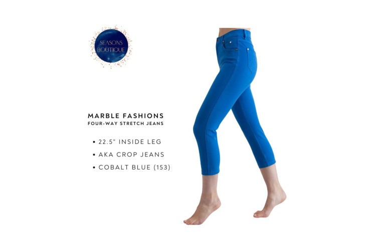 Marble Crop Jeans 2412 | Cobalt  Blue 153