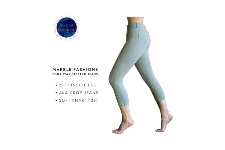 Marble Crop Jeans 2412 | Soft Khaki 123