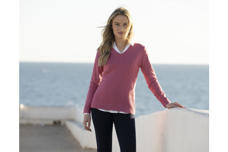 ** Marble Pink V-Neck Jumper