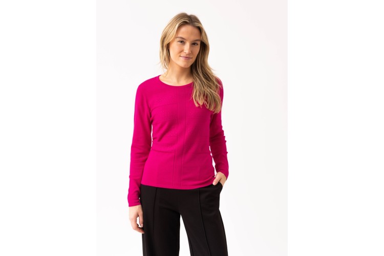 Marble Fuchsia Sparkle Round Neck Jumper