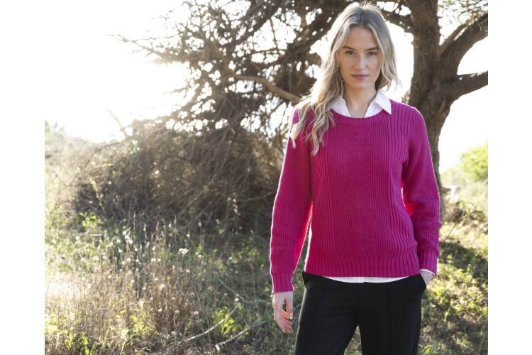 Marble Fuchsia Textured Knit Sweater