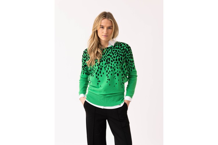 Marble Green & Black Batwing Jumper