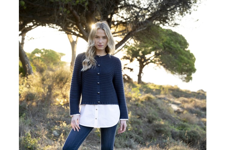 Marble Navy Knit Jacket