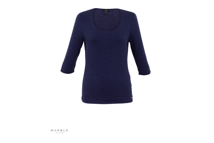 Marble Scoop Neck Top 6962 (Navy 103)