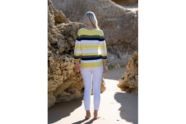 Marble Striped Jumper 7460 | Yellow and Navy