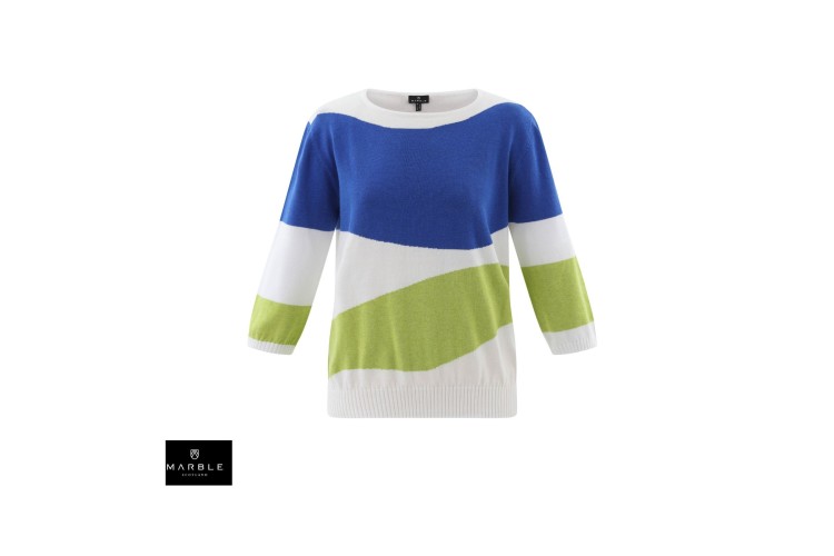 Marble Sweater 7895 | Lime Cobalt 227