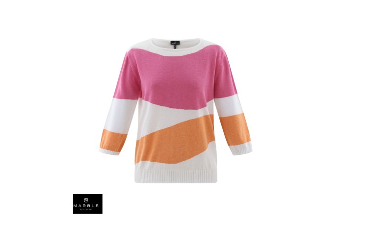 Marble Sweater 7895 | Pink Tangerine