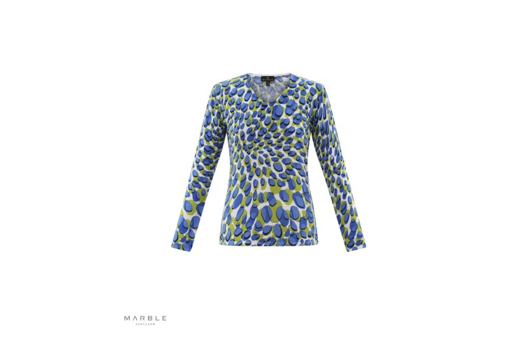 Marble V Neck Top 7808