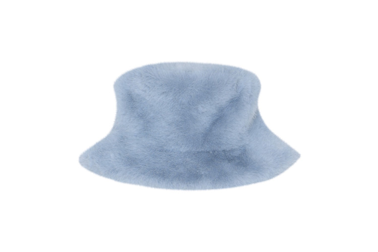 MIcha Faux Fur Bucket Hat | Soft Blue