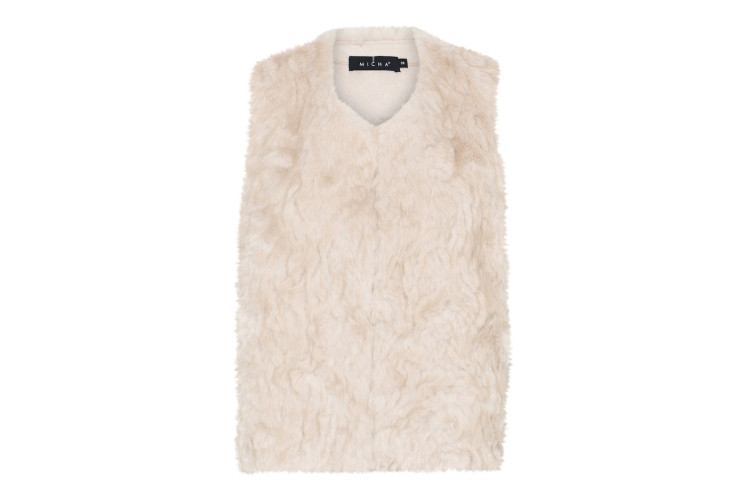 MIcha Faux Fur Gilet | Oat
