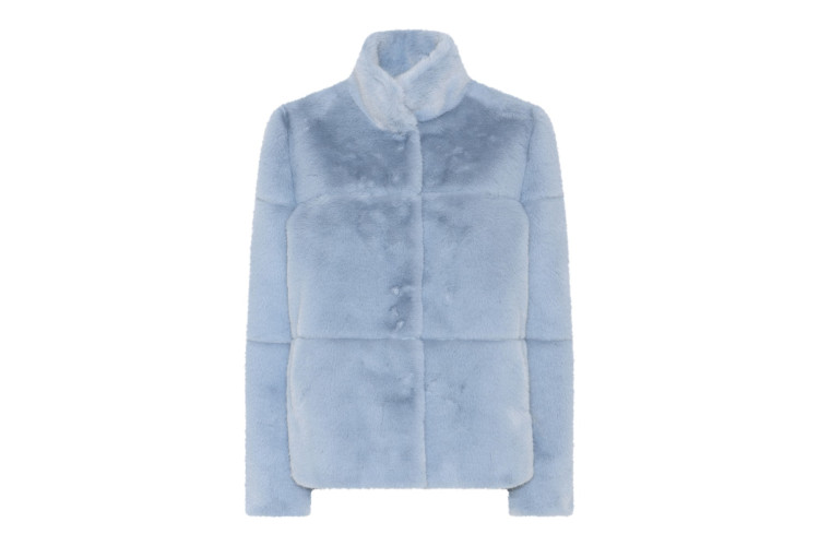 MIcha Faux Fur Jacket | Soft Blue