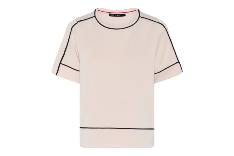 Micha Jersey Tee | Sand & Navy