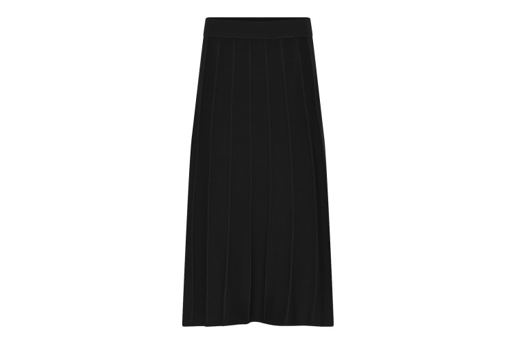 MIcha Pleat Effect Knitted Skirt | Black