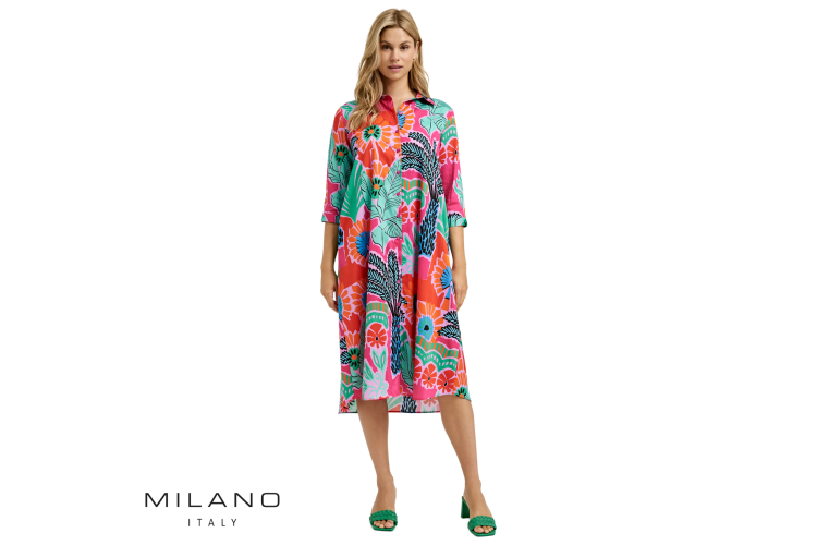 Milano Midi Dress - Poppy Print