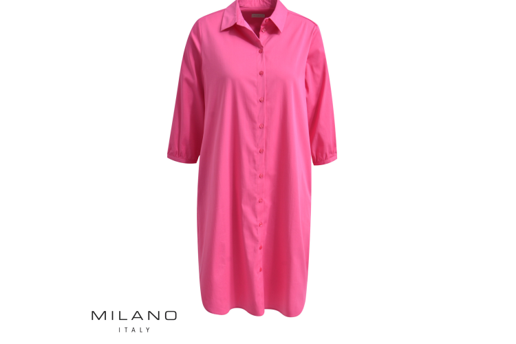 Milano Pink Midi Shirt Dress 