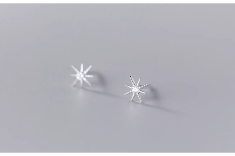 Mini Bright Star Stud Earrings – Sterling Silver