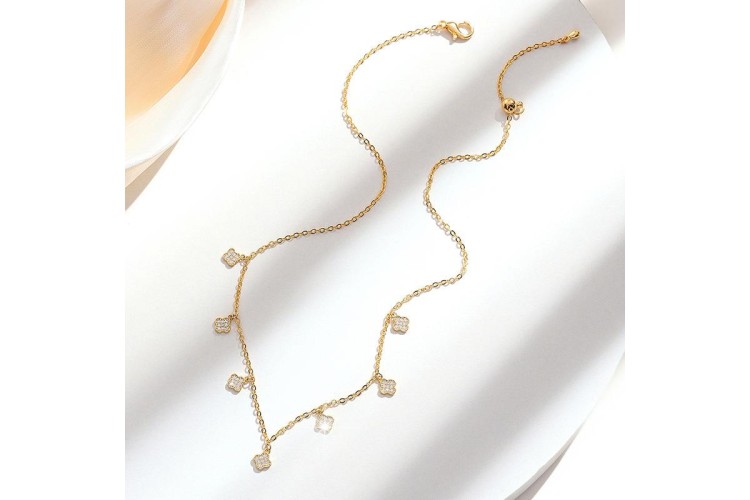 Mini Crystal Clover Necklace