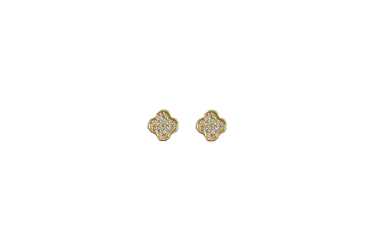 Mini Crystal Clover Stud Earrings