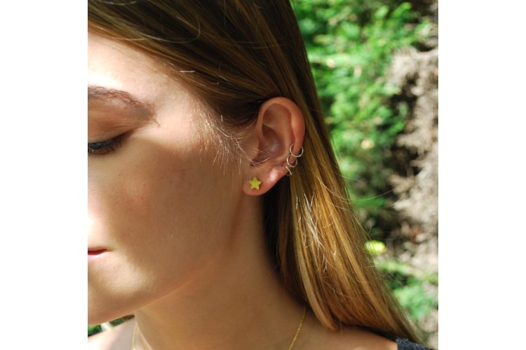 Mini Star Stud Earrings (Gold)