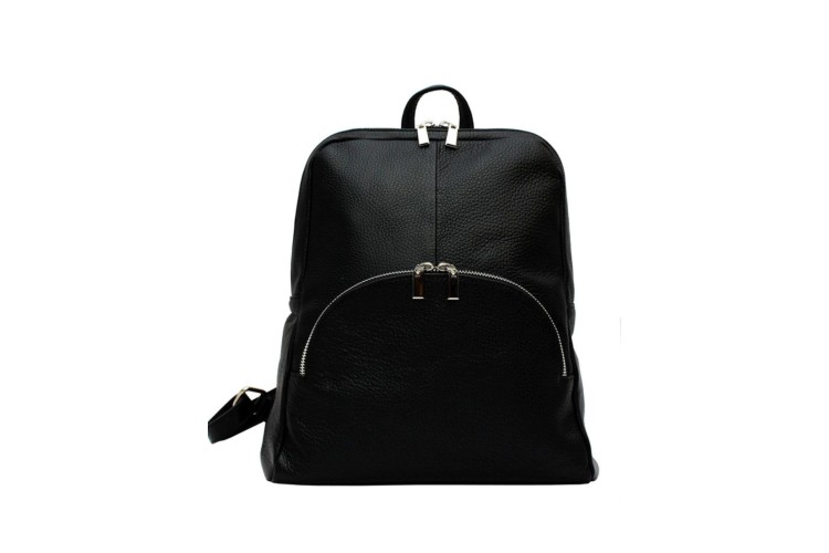 Monte di Jinne Italian Leather Backpack - Black