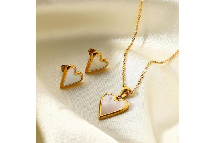Mother of Pearl Heart Necklace