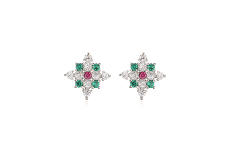 Multi Star Crystal Stud Earrings