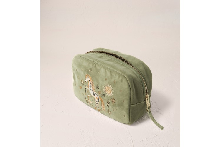 Mystical Horse Heart Wash Bag | Khaki