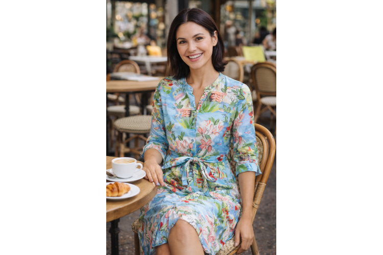 Mediterranean Print Dress