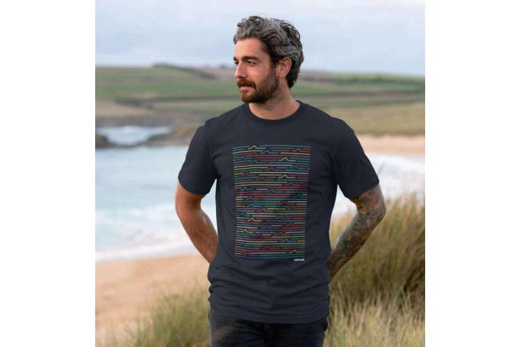 Rapanui Retro Ocean Waves Tee | Navy