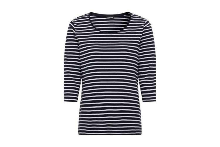Olsen 3/4 Sleeve Tee 11100263 | Navy White Stripe