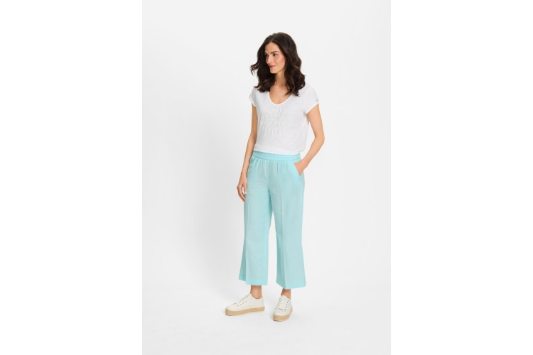 Olsen Anna Linen Trouser 14002175 | Ocean Breeze Blue