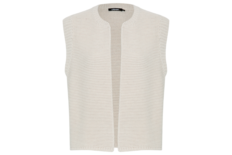 Olsen Knitted Waistcoat - Almond Beige Melange