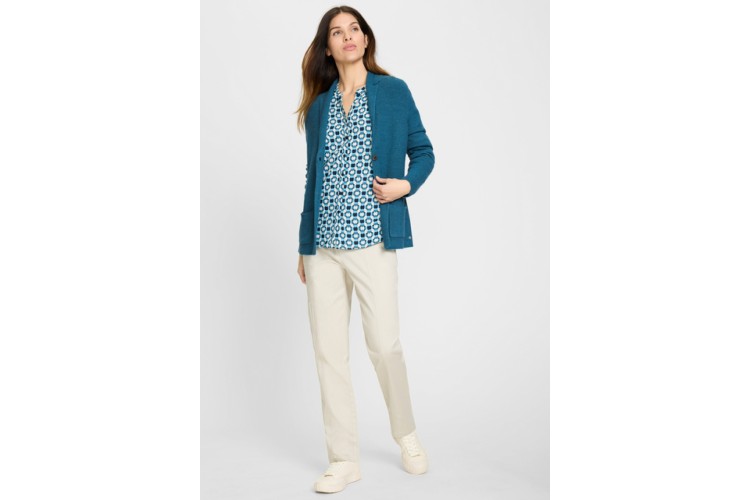 Olsen Eva Tailored-Knit Cardigan - Rich Teal