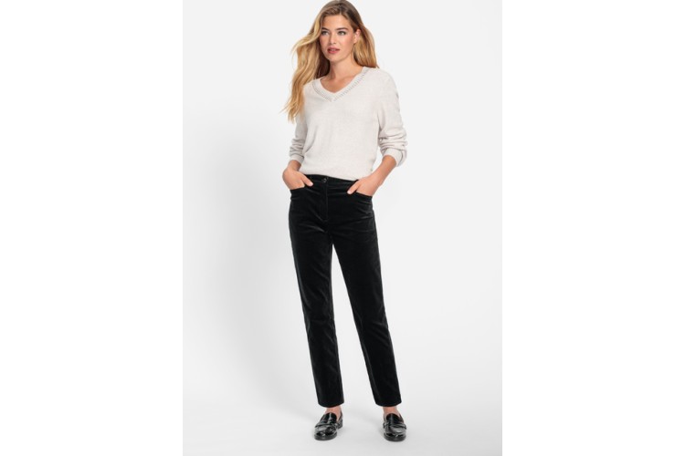 Olsen Mona Black Velvet Slim Fit Trousers