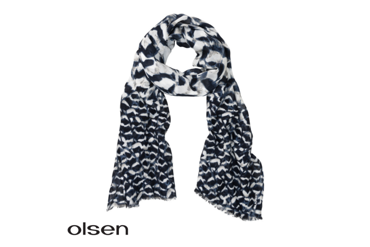 Olsen Scarf 18001928 | Navy & White