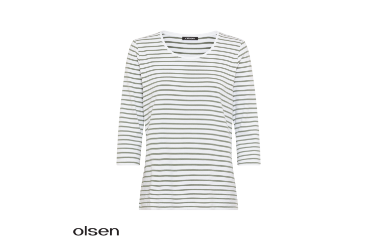 Olsen Top 11100763 | Khaki Stripe