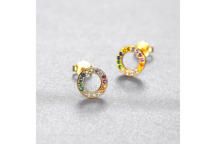 Open Circle Stud Earrings