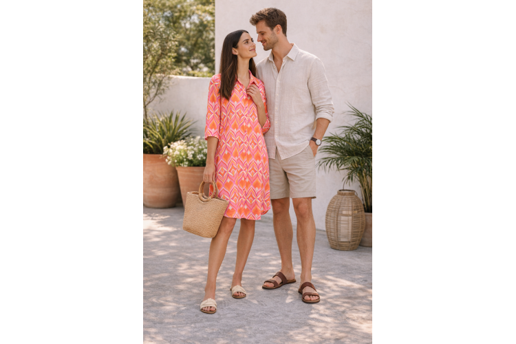 Orange & Pink Shirt Dress