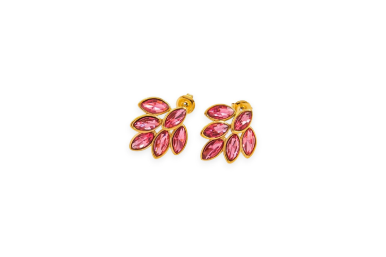 Petal Stud Earrings | Pink & Gold