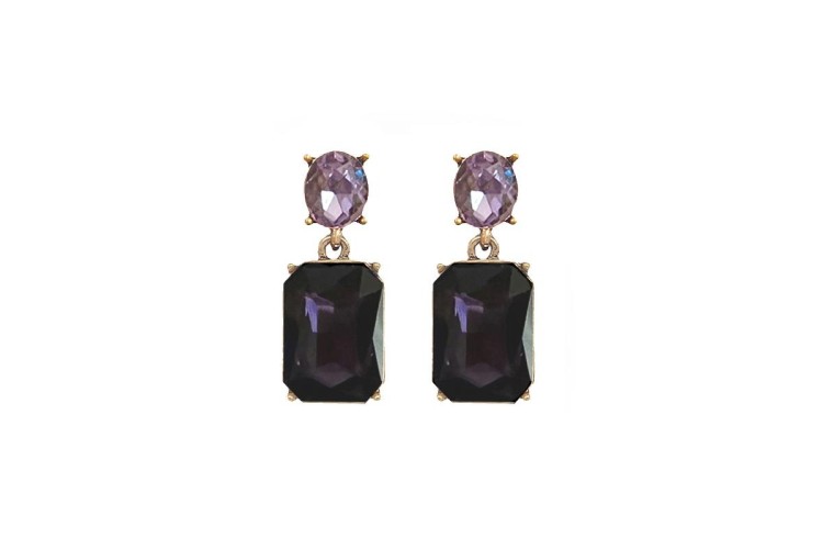 Post D/Drop Earrings - Purple & Lavender