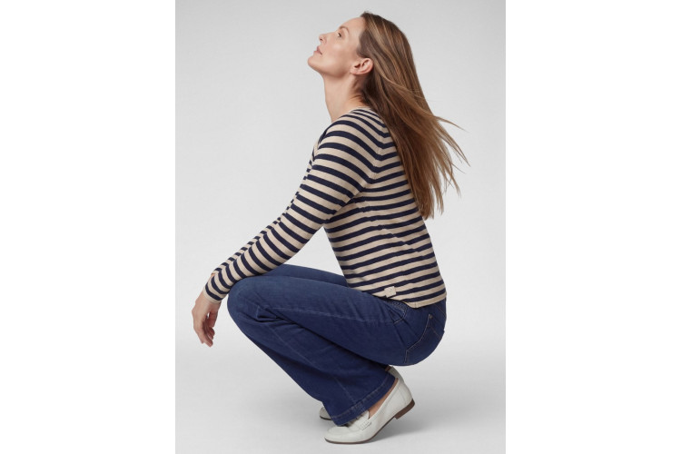 Rabe Breton Stripe Lightweight Knit | Navy & Ecru