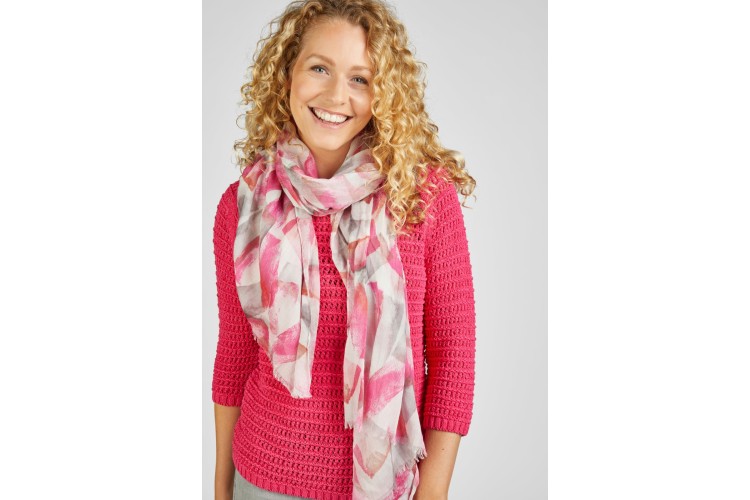 Rabe Scarf Pink, Grey, White