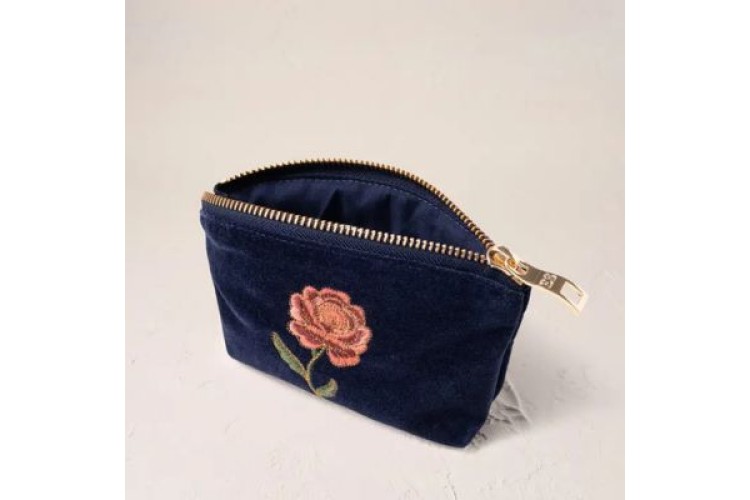 Rose Coin Purse | Navy