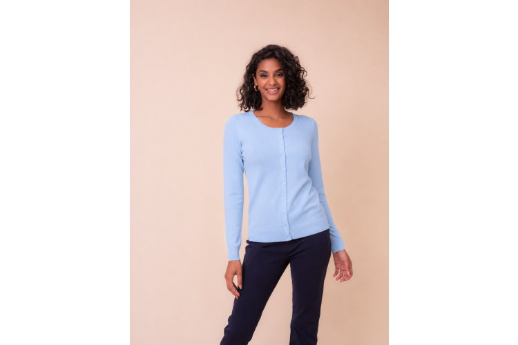 Alison Sheri Lightweight Knit Cardigan | Baby Blue